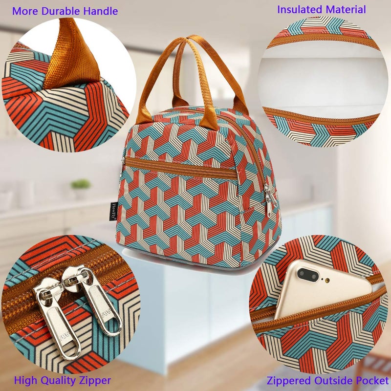 FlowFly Insulated Lunch Cooler Bag - Tote Bag Organizer for Women/Men, Red#3D - Image 4